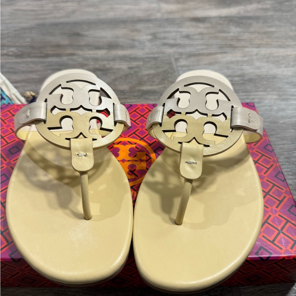 Tory Burch Miller Sandals in SWEET CORN / NEW CREAM